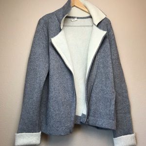 Anthropologie | Gray and White Wool Blend Jacket Sweater
